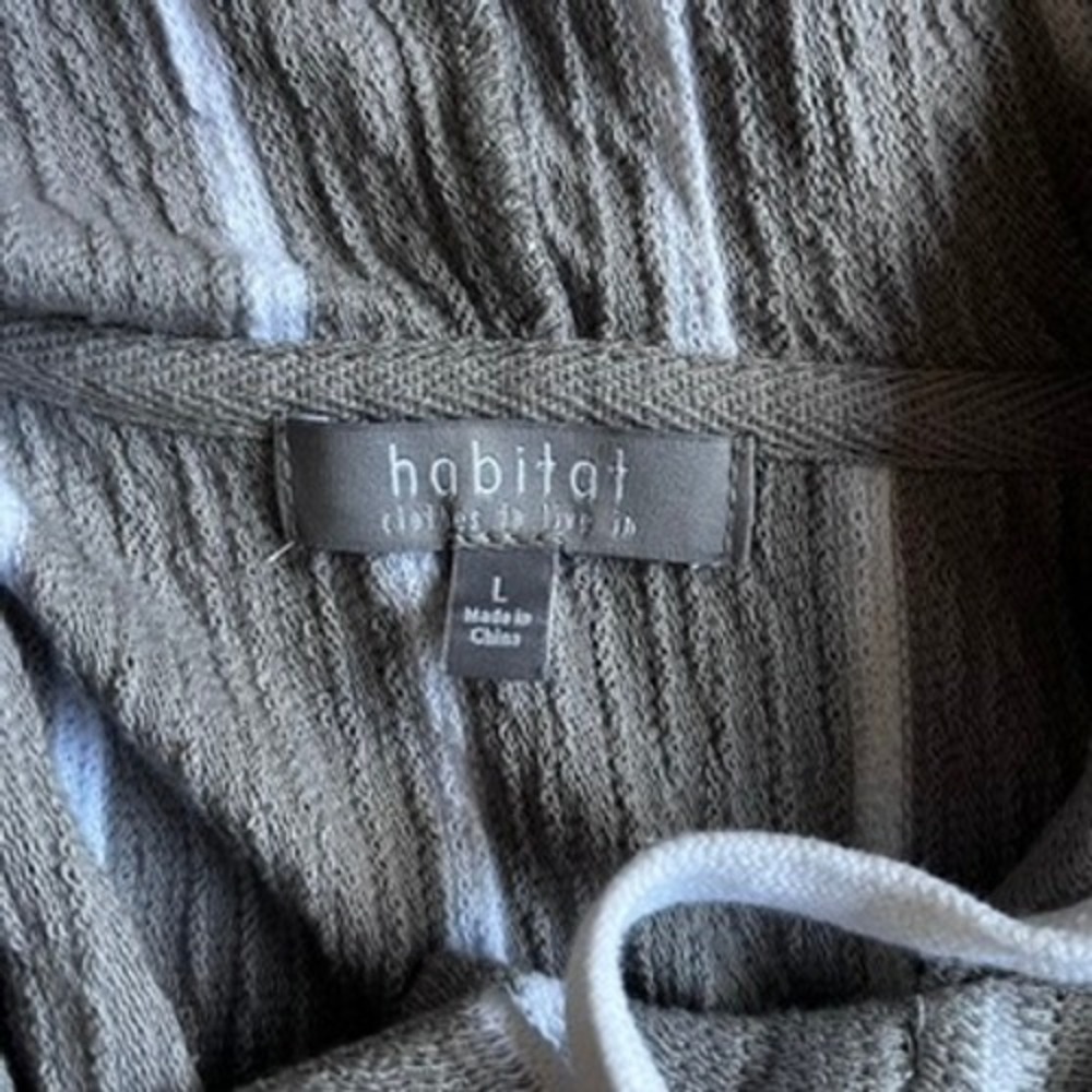 Habitat French Terry Stripe Hoodie Cotton Button‎ Front Sweatshirt size large - Picture 12 of 14